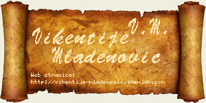 Vikentije Mladenović vizit kartica